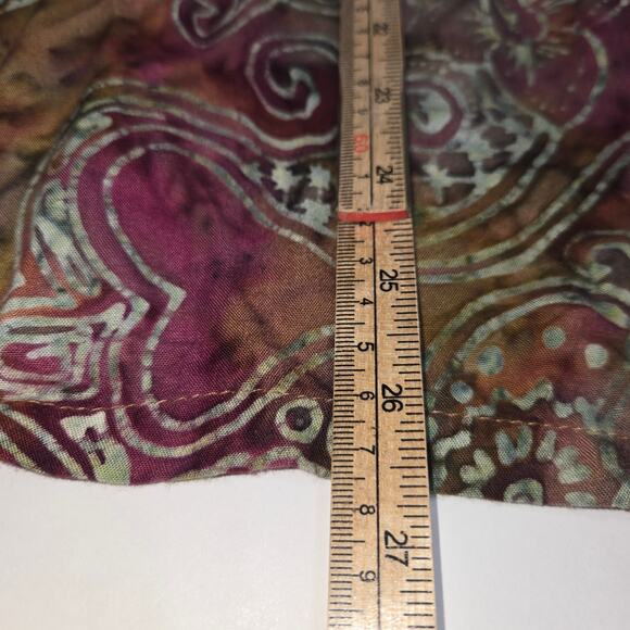 Soft Surroundings Womens PS Petite Small Hooded Top Batik Colorful Sharkbite Hem - Picture 7 of 11